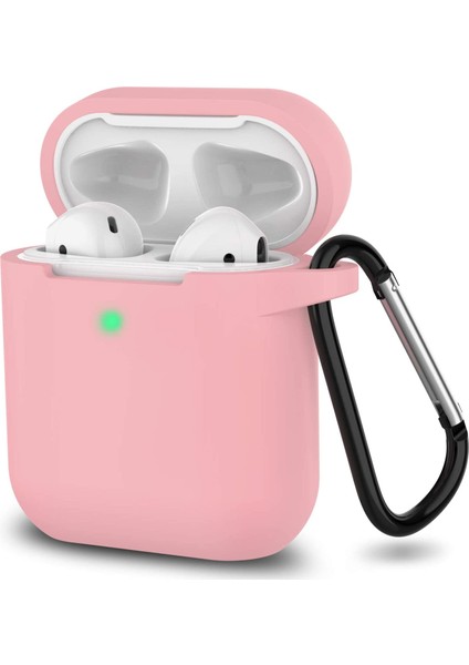 AirPods Silikon Kılıf Yumuşak 360 1 ve 2 Nesil Toz Pembe