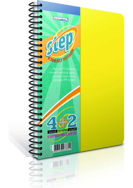 Step Spiralli 4+2 Seperatörlü 17 x 24 x 150 Yaprak Defter