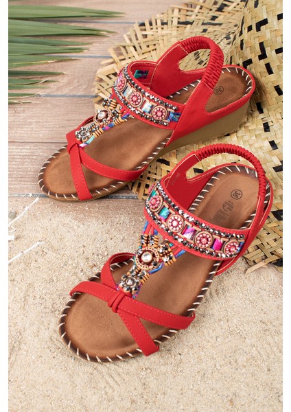 anatolia Anatomik Guja Fashion Taşlı Günlük Kadın Sandalet