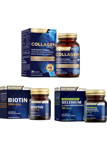 Hidrolize 30 Tablet+Selenyum Takviyesi 100 Mcg 100 Tablet+Biotin Takviyesi 5000MCG 30 Tablet