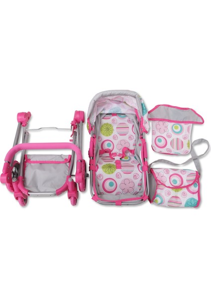 Oyuncak Bebek Arabası Pink Rose