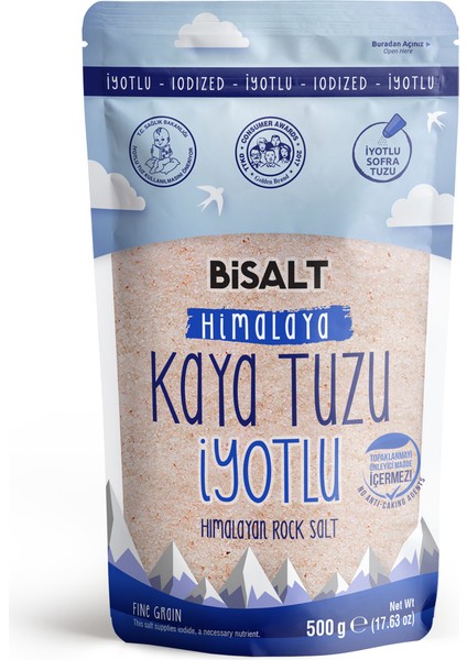 BiSALT Himalaya Kaya Tuzu İnce İyotlu 500 gr