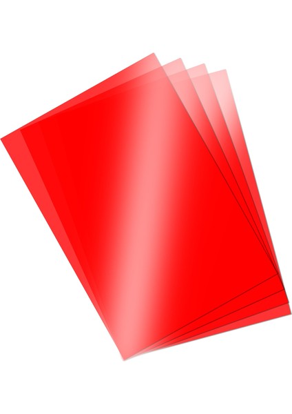 Asetat Kağıdı Kırmızı Renk Şeffaf 250 Mikron A4 5'li