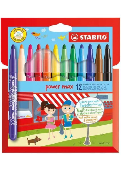 Power Max Xl Keçeli Boya Kalemi 12'li
