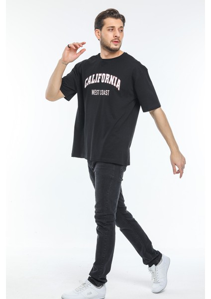 Bisiklet Yaka Californıa Baskılı Tshirt fiyatları