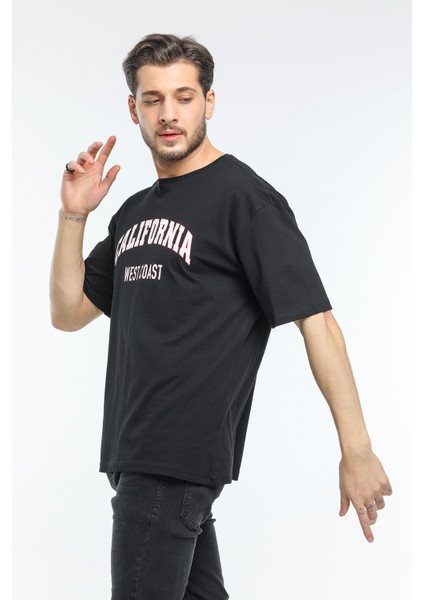 Bisiklet Yaka Californıa Baskılı Tshirt fırsatları