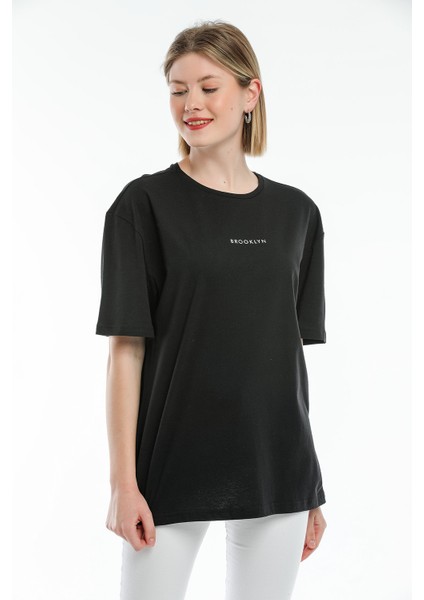 Oversize Brookyln Baskıl Tshirt