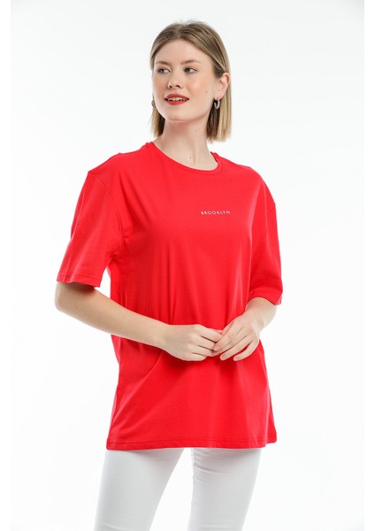 Oversize Brookyln Baskıl Tshirt