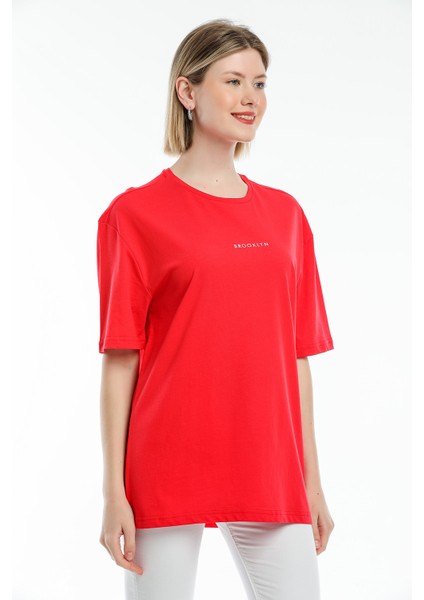 Oversize Brookyln Baskıl Tshirt