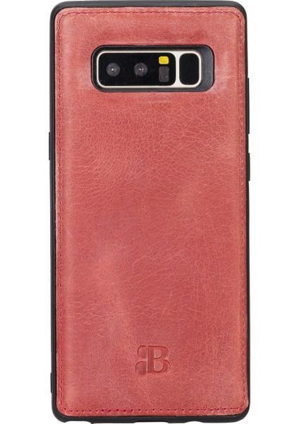 Samsung Galaxy Note 8 Kırmızı Deri Arka Telefon Kılıfı