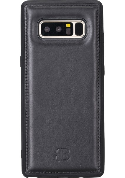 Samsung Galaxy Note 8 Siyah Deri Arka Telefon Kılıfı