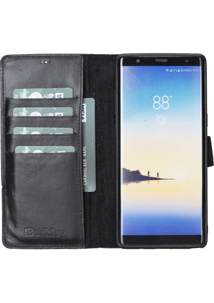 Samsung Galaxy Note 8 Siyah Deri Cüzdan Telefon Kılıfı fiyatları