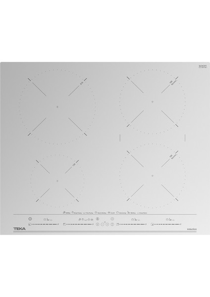 IZC 64630 WH Ankastre Cam Seramik İndüksiyonlu Ocak 7400 W Beyaz 60 cm 112500027