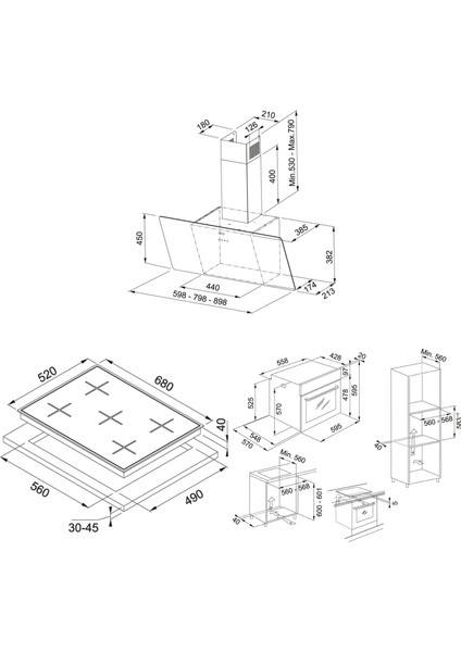 Fpj 915 V Bk A /900 Davlumbaz Fhns 705 4g Tc Bk C Ocak Fsl 82 H Xs Fırın Siyah/inox Ankastre Set