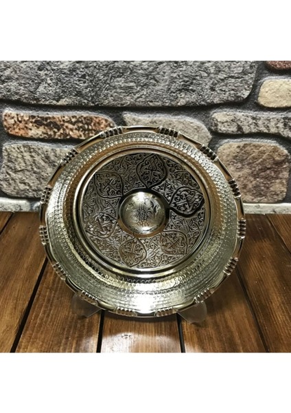 Nikel Kaplama Bakır Hamam Tası 18 cm