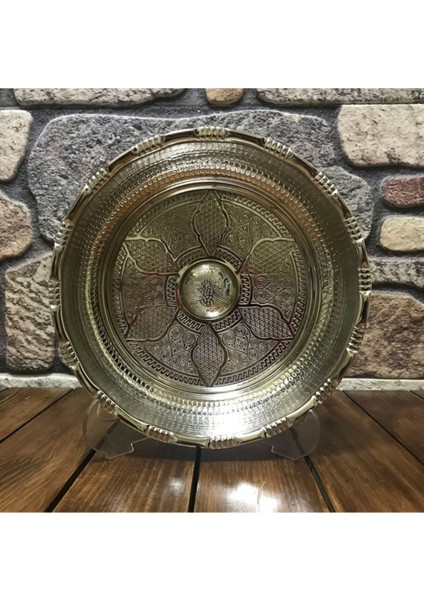 Nikelajlı Bakır Hamam Tası 20 cm