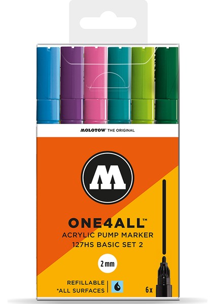 127HS Akrilik Marker 2 mm 6'lı