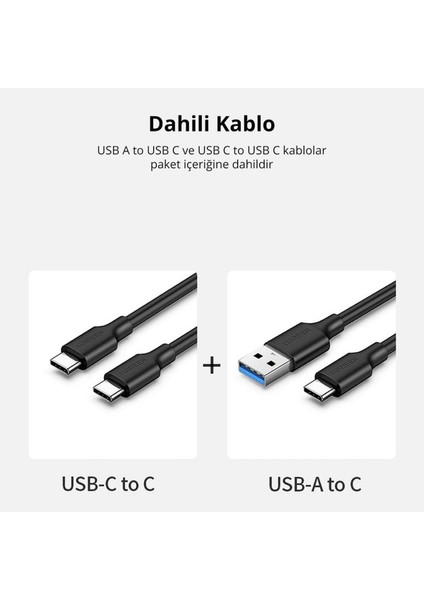 USB 3.1 Gen 2 10Gbps Harici Taşınabilir M.2 NVME SSD 1 TB