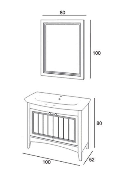 Helena 100CM Banyo Dolabı