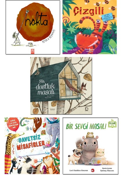 Nokta Peter Reynolds + Çizgili + Bir Dostluk Masalı + Davetsiz Misafirler + Bir Sevgi Masalı / Çocuk Masal Öykü Hikaye Kitapları Seti 5 Kitap