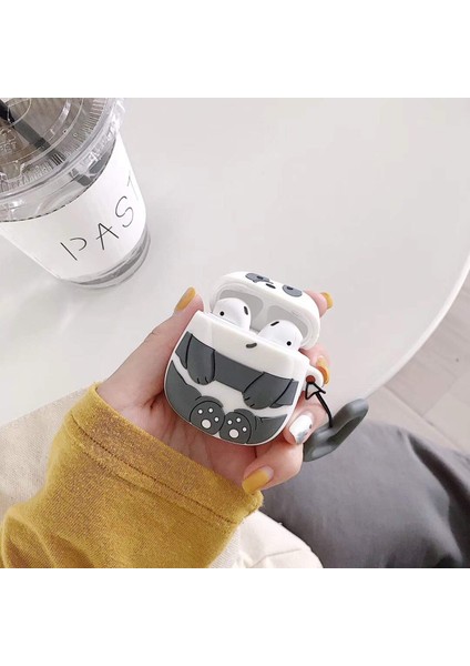 Aırpods 1-2 Kılıf Panda Gri