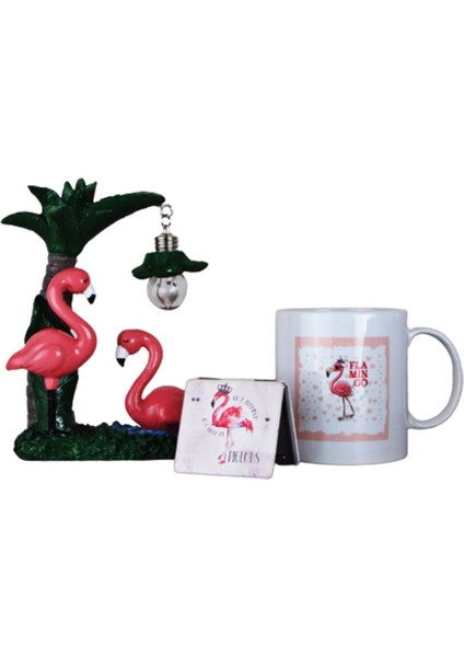 Flamingo Işıklı Biblo Flamingo Cep Aynası Flamingo Kupa