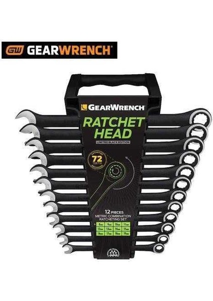 Wrench 9412BE Kombine Cırcırlı Anahtar Seti, Metrik, 12 Parça