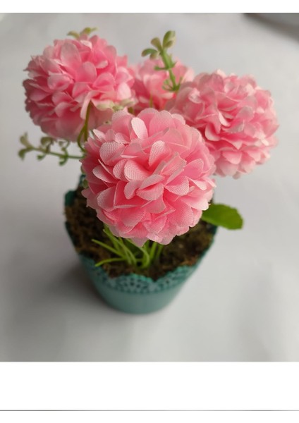 Altın Varaklı Yapay Çiçekli Sarmaşıklı LED Işıklı Saksı Vitrin Süsü 15*21 cm modelleri