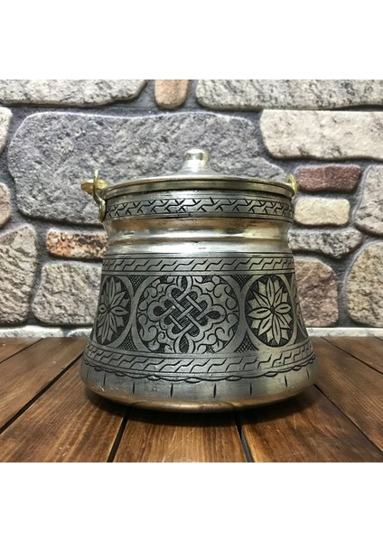 3 Litrelik Işlemeli Eskitme Bakır Bakraç
