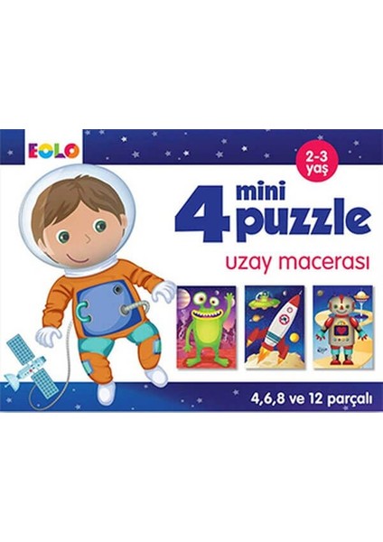 Eolo Yayıncılık Eolo 4 Mini Puzzle - Uzay Macerası