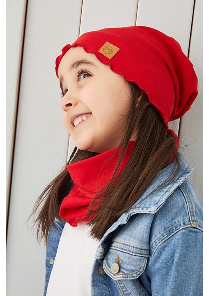 Kırmızı Kız Çocuk Bebek Şapka Bere Yumuşak %100 Pamuklu Penye Trend Seri fırsatları