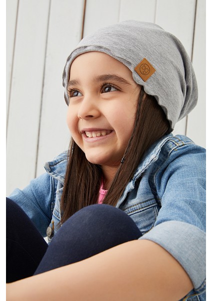 Gri Kız Çocuk Bebek Şapka Bere Yumuşak %100 Pamuklu Penye Trend Seri fiyatları