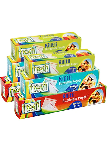 Fresh Up 3 Ü 1 Arada Kilitli Buzdolabı Poşeti Set 6 Parça