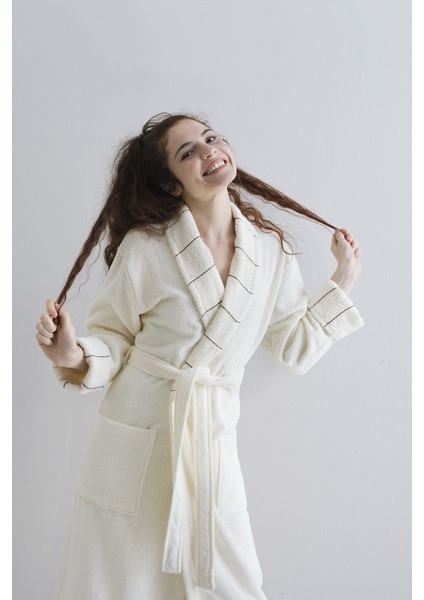 Carmıne Robe Cream Şalyaka Bornoz