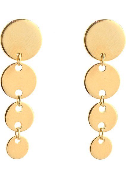 Altın Kaplamalı Gümüş Sallantı Pul Küpe AS19484F21