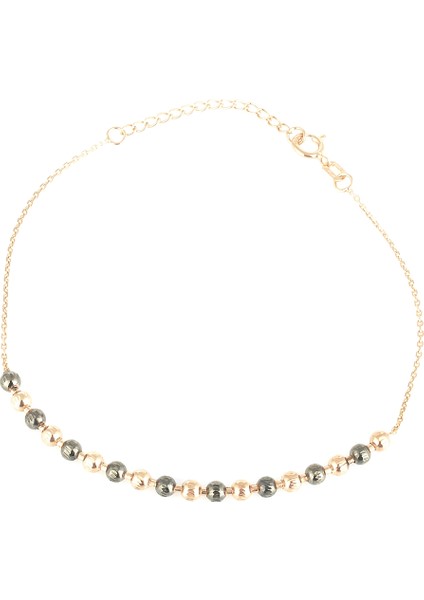 Rose Siyah Gümüş Top Bileklik AS19725F21