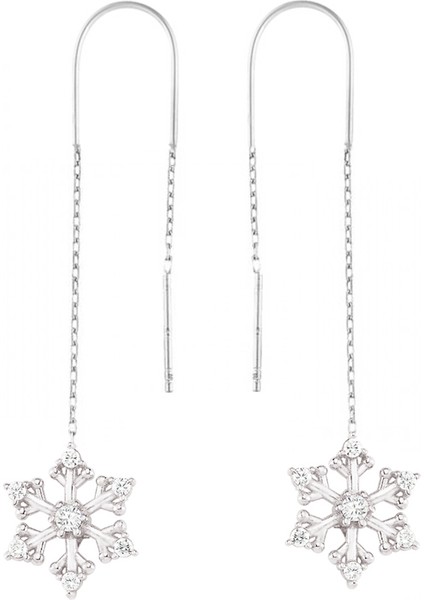 Gümüş Zincirli Sallantı Kartanesi Küpe G189KP