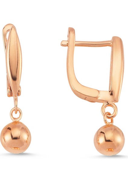 Rose Gümüş Toplu Sallantı Küpe G188KPR2