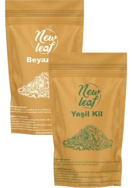 Yeşil Kil ve Beyaz Kil Doğal Yüz Maskesi (500 gr x2 Adet)