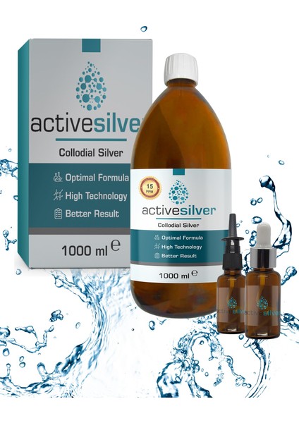 Active Silver Kolloidal Gümüş Suyu 15 PPM - 1000 ml