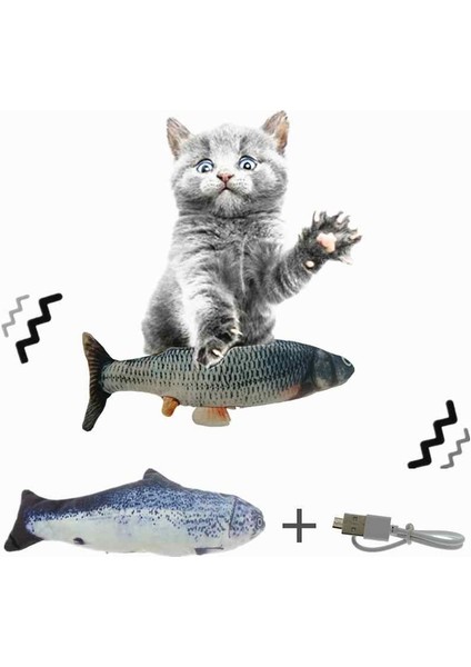 Dancing Fish Hareketli Balık Kedi Oyuncağı 30 cm