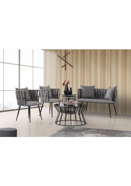 Modern Bekleme Odası Ofis Oturma Grubu Mobilyası 2+1+1
