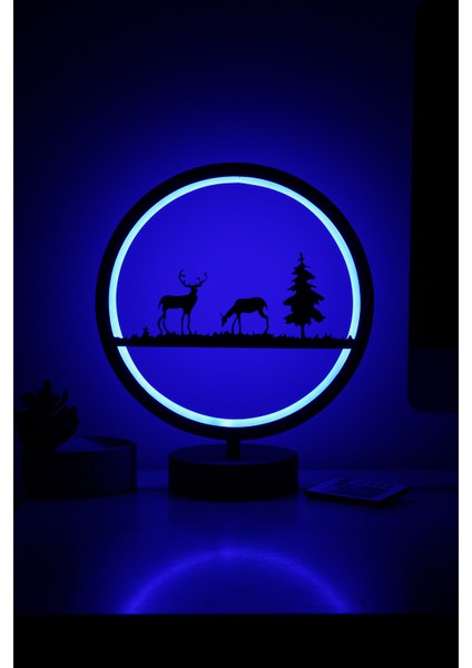 Ceylan Model Uzaktan Kumandalı Rgb LED Masa Lambası