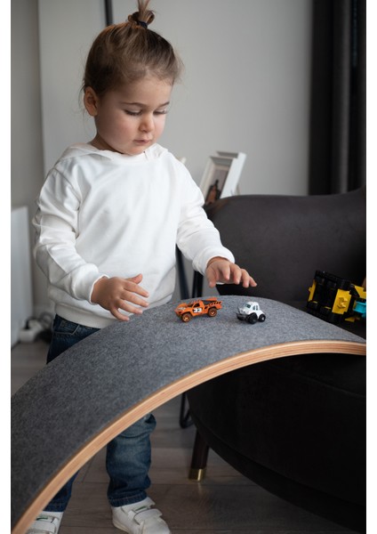 Wavy Board Natürel Ahşap Pembe Renk Keçeli Denge Tahtası (Pürüzsüz Yüzey) fırsatları