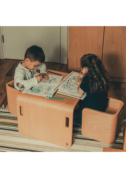 Flexy Ahşap Çocuk Masa & Sandalye Takımı 1 - 5 Yaş