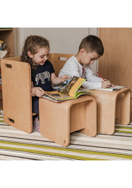 Flexy Ahşap Çocuk Masa & Sandalye Takımı 1 - 5 Yaş