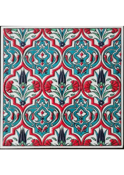 20x20 Cm ED 310 Turkuaz Madalyon El dekoru Çini Pano