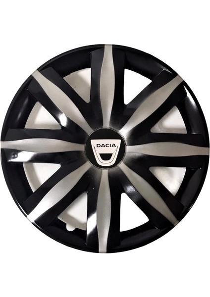 dacia Logan 15'' Inç Gri - Siyah Renk 4lü Set Jant Kapağı Çelik Görünümlü