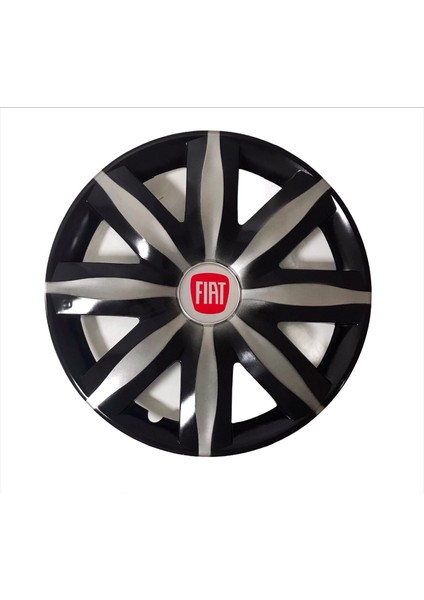 Fiat Idea 14'' Inç Gri - Siyah Renk Jant Kapağı 4 Adet Çelik Jant Görünümlü