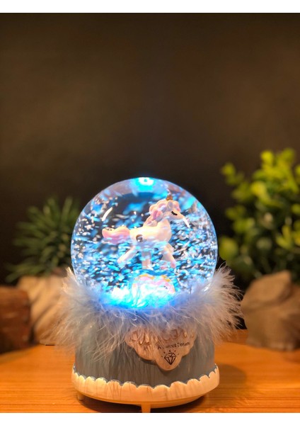 Çiko Toys Unicorn Atlı Işıklı Müzikli Kar Püskürtmeli Büyük Boy Pilli Kar Küresi modelleri